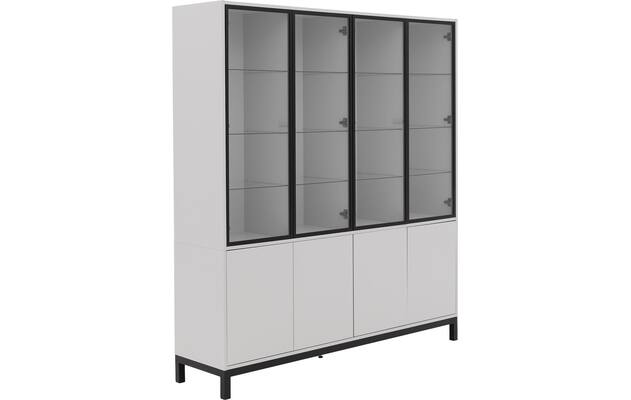 Goossens vitrinekast valencia grijs melamine - 8244534-goossens-valencia-vitrinekast-melamine-07