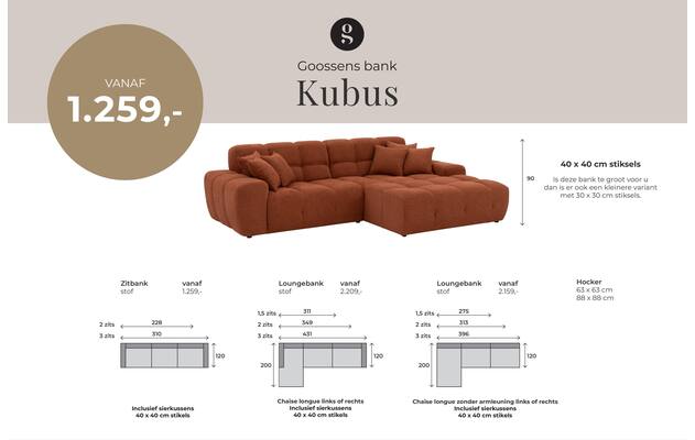 Goossens excellent loungebank kubus bruin stof - 8250007-goossens-excellent-kubus-bank-stof-oranje-01