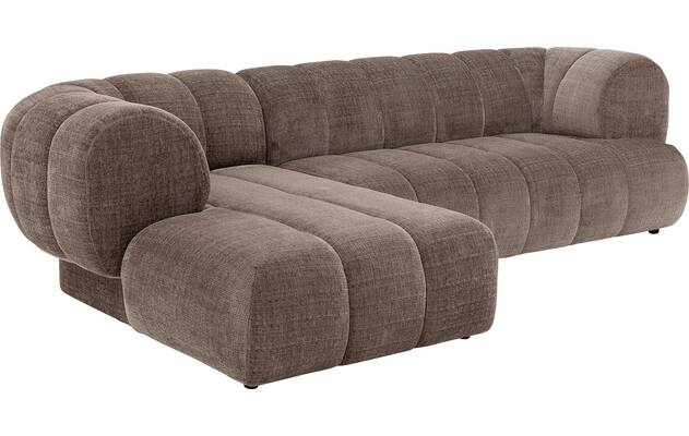 Goossens hoeksalon weave bruin stof - 8251717-gespiegeld-05