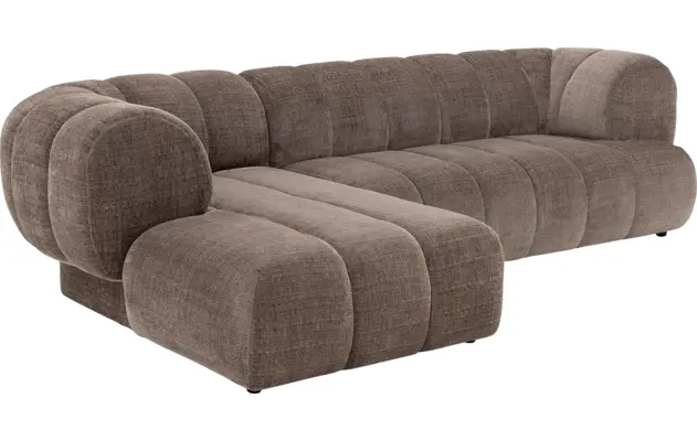Goossens hoeksalon weave bruin stof - 8251717-gespiegeld-05