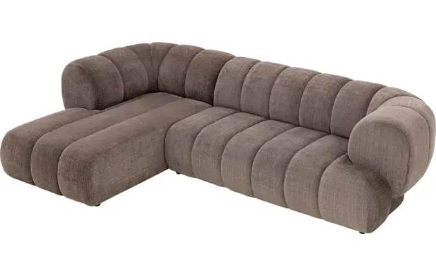 Goossens hoeksalon weave bruin stof - 8251717-gespiegeld-06