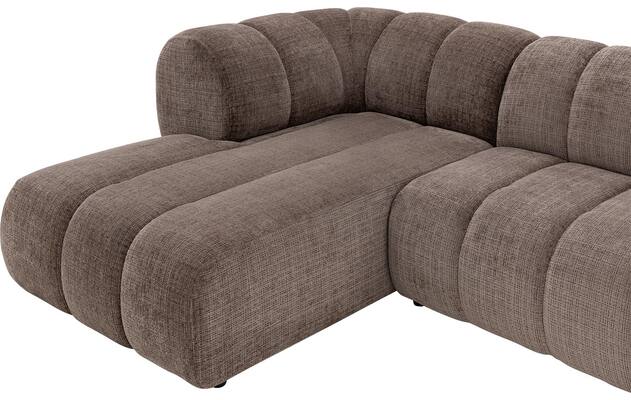 Goossens hoeksalon weave bruin stof - 8251717-gespiegeld-07
