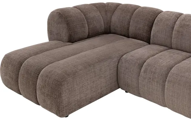 Goossens hoeksalon weave bruin stof - 8251717-gespiegeld-07
