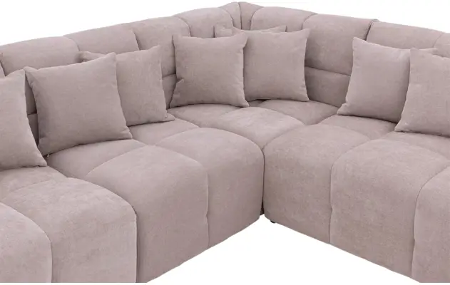 Goossens excellent hoeksalon kubus beige stof - 8252075-gespiegeld-06