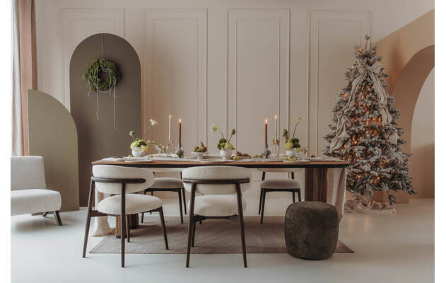 Goossens eetkamerstoel diede beige stof - 8252678-goossens-adel-eettafel-teak-bruin-02