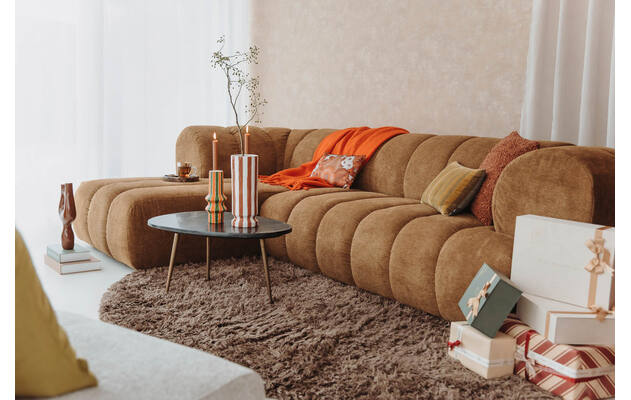Goossens hoeksalon weave geel stof - 8252682-goossens-weave-bank-stof-geel-01