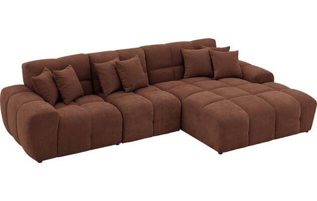 Goossens excellent loungebank kubus bruin stof - 8252710-gespiegeld-04