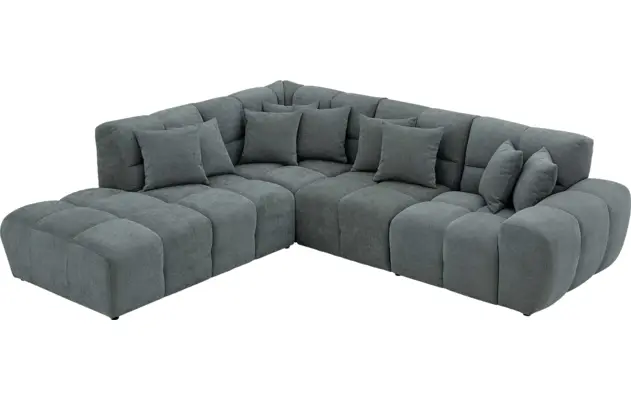 Goossens excellent hoeksalon kubus groen stof - 8252718-gespiegeld-05