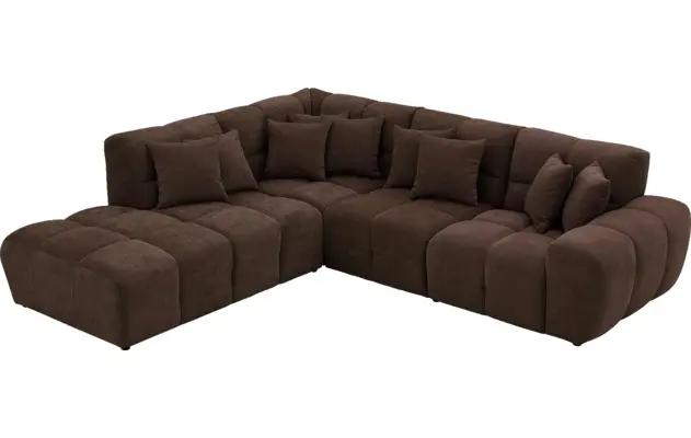 Goossens excellent hoeksalon kubus bruin stof - 8252727-gespiegeld-05