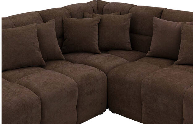 Goossens excellent hoeksalon kubus bruin stof - 8252727-gespiegeld-06