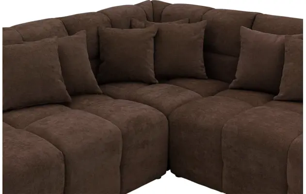 Goossens excellent hoeksalon kubus bruin stof - 8252727-gespiegeld-06
