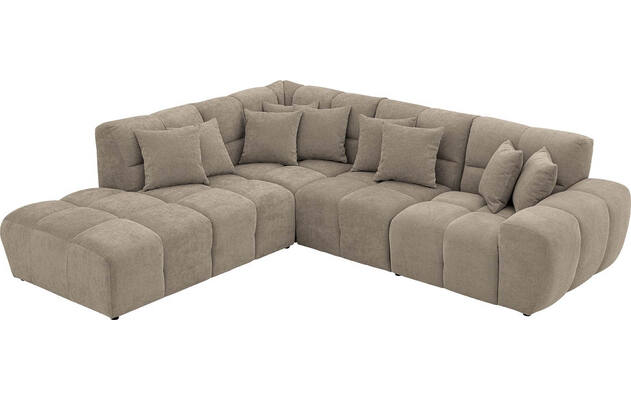 Goossens excellent hoeksalon kubus bruin stof - 8252730-gespiegeld-05