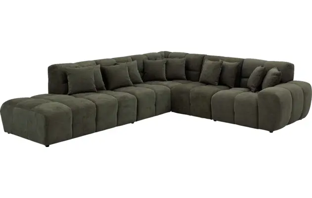 Goossens excellent hoeksalon kubus groen stof - 8252754-gespiegeld-03