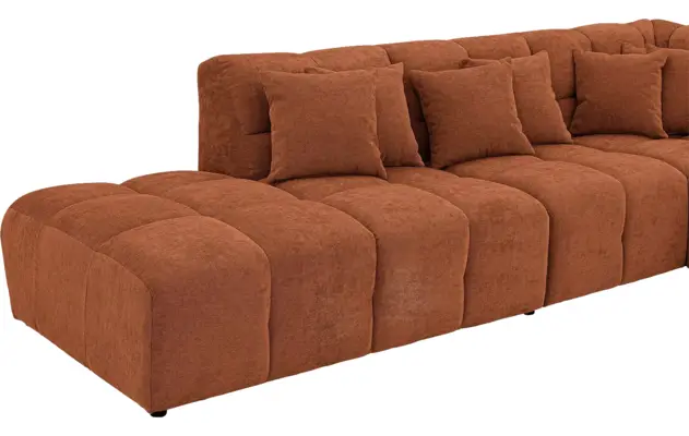 Goossens excellent hoeksalon kubus bruin stof - 8252757-gespiegeld-07