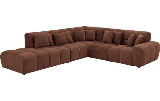 Goossens excellent hoeksalon kubus bruin stof - 8252758-gespiegeld-03