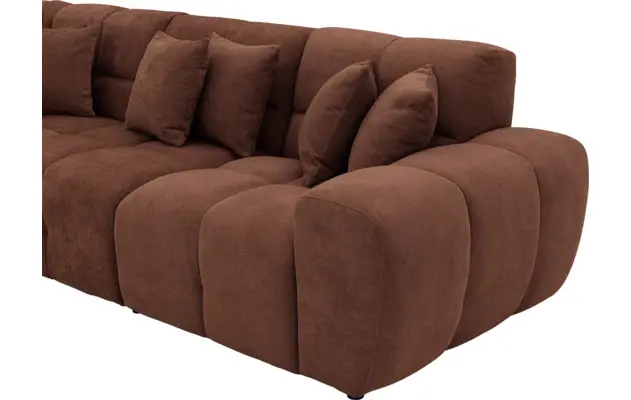 Goossens excellent hoeksalon kubus bruin stof - 8252758-gespiegeld-05