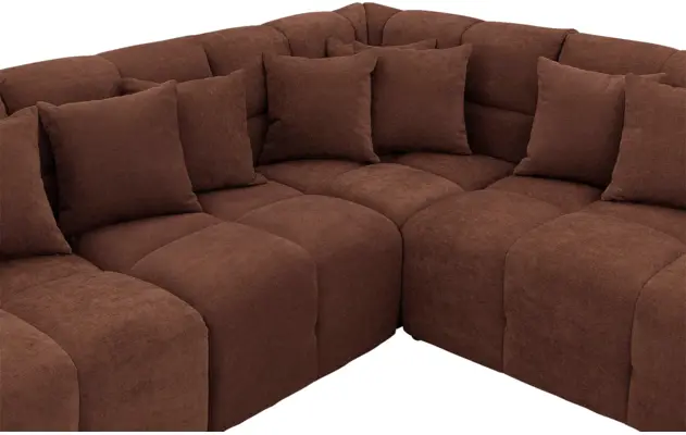 Goossens excellent hoeksalon kubus bruin stof - 8252758-gespiegeld-06