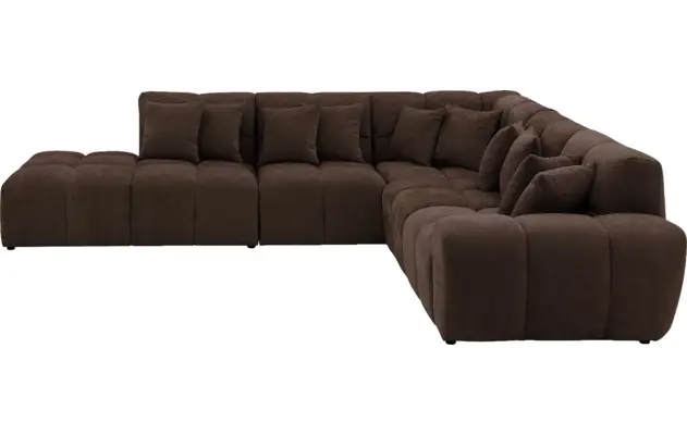 Goossens excellent hoeksalon kubus bruin stof - 8252759-gespiegeld-04