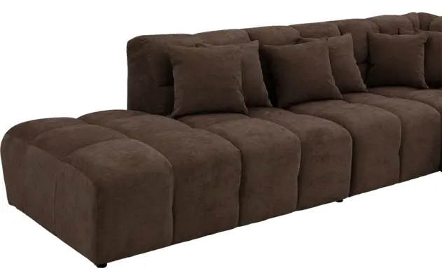 Goossens excellent hoeksalon kubus bruin stof - 8252759-gespiegeld-07