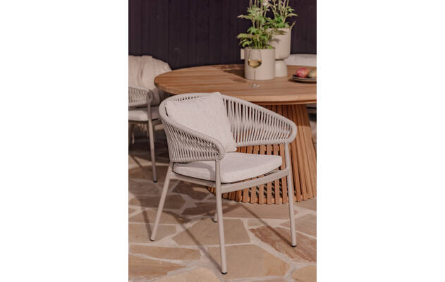 Goossens tuinstoel vasto beige buitenstof - 8253076-goossens-idro-tuintafels-teak-05