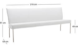 Goossens eetbank funk wit leer - 8140901-01