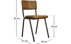 Goossens eetkamerstoel chaplin bruin leer - 8150555-01