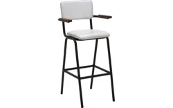 Goossens barkruk chaplin wit leer - 8170398-01