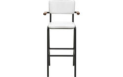Goossens barkruk chaplin wit leer - 8170398-01
