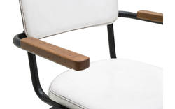 Goossens barkruk chaplin wit leer - 8170398-01