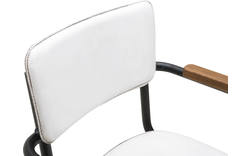 Goossens barkruk chaplin wit leer - 8170398-01