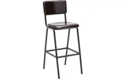 Goossens barkruk chaplin grijs leer - 8170399-01