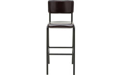 Goossens barkruk chaplin grijs leer - 8170399-01