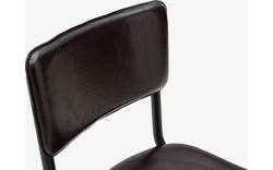 Goossens barkruk chaplin grijs leer - 8170399-01