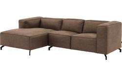 Goossens loungebank calvin bruin micro leer - 8181170-627-02-gespiegeld