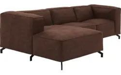 Goossens loungebank calvin bruin micro leer - 8181170-631-01-gespiegeld