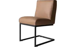 Goossens excellent eetkamerstoel tom bruin leer - 8180200-03-zwartepoot