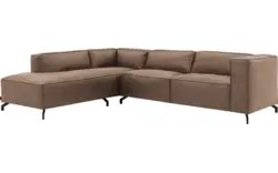 Goossens hoeksalon calvin bruin micro leer - 8190066-627-01