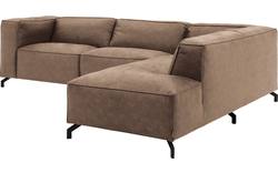 Goossens hoeksalon calvin bruin micro leer - 8190066-627-01-gespiegeld