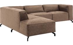 Goossens hoeksalon calvin bruin micro leer - 8190066-627-01