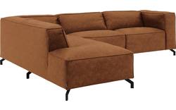 Goossens hoeksalon calvin bruin micro leer - 8190066-633-01