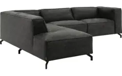 Goossens hoeksalon calvin grijs micro leer - 8190066-635-01