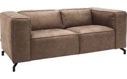 Goossens zitbank calvin bruin micro leer - 8190314-627-02
