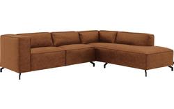 Goossens hoeksalon calvin bruin micro leer - 8190317-633-02-gespiegeld