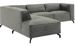 Goossens hoeksalon calvin grijs micro leer - 8190317-636-01