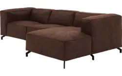 Goossens loungebank calvin bruin micro leer - 8190318-631-01