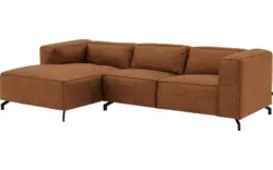 Goossens loungebank calvin bruin micro leer - 8190318-633-01-gespiegeld