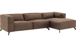 Goossens loungebank calvin bruin micro leer - 8190319-627-01