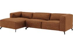 Goossens loungebank calvin bruin micro leer - 8190319-633-01-gespiegeld
