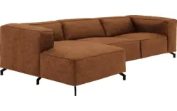 Goossens loungebank calvin bruin micro leer - 8190319-633-01-gespiegeld