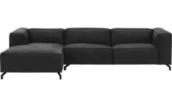 Goossens loungebank calvin grijs micro leer - 8190319-634-01-gespiegeld